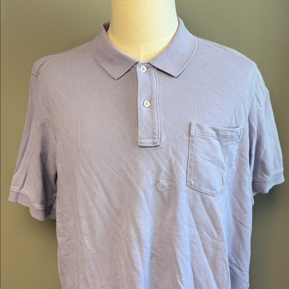 Lands’ End Polo Shirt XL Lavender 100% Cotton Pocket Short Sleeve - Picture 2 of 7